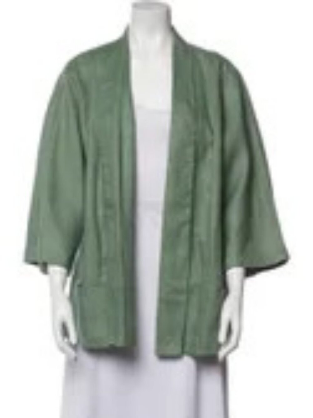 Lafayette 148 NY mint green linen kimono jacket with an open front, size 1 X